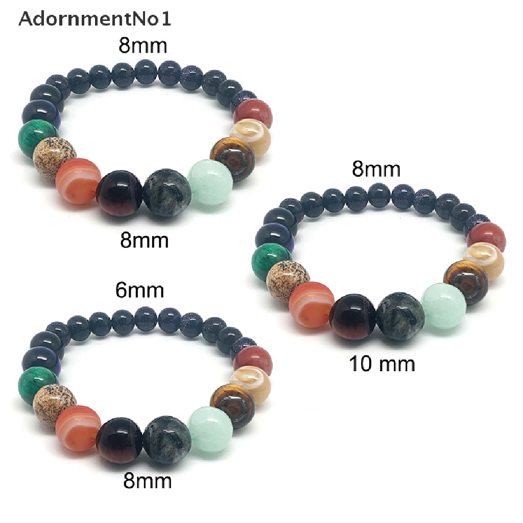 (AdornmentNo1) Gelang Manik Batu Alam Motif Galaksi Untuk Pasangan / Pria / Wanita