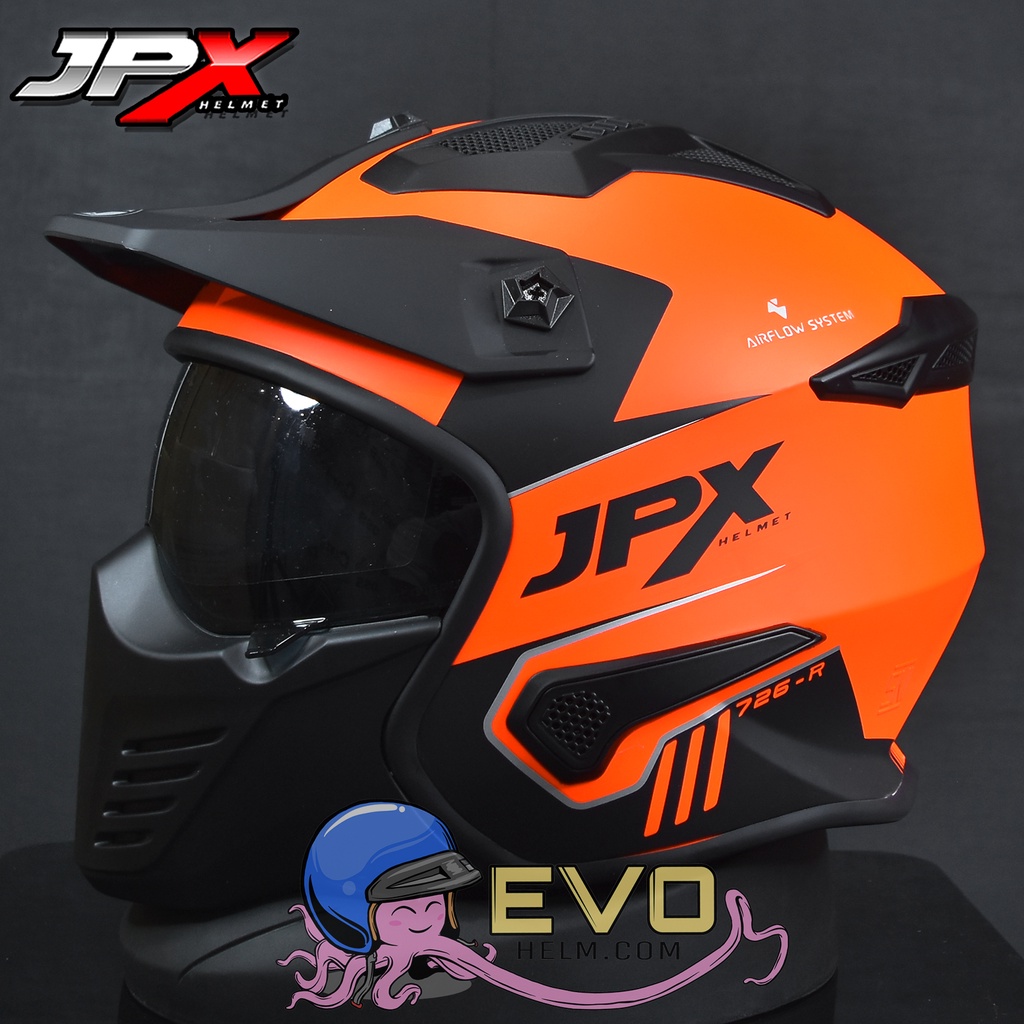 HELM JPX MOTOCROSS_JPX MX 726R - FLUO RED DOFF (ONGKIR 2 KG)