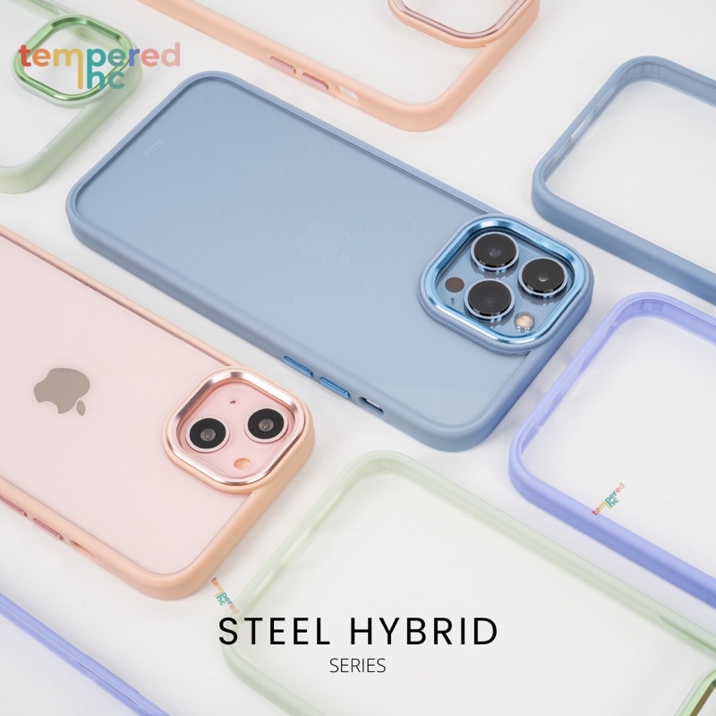 ALL NEW ! SteelHybrid Case Iphone ( Iphone x - 13 pro max Ready !! )