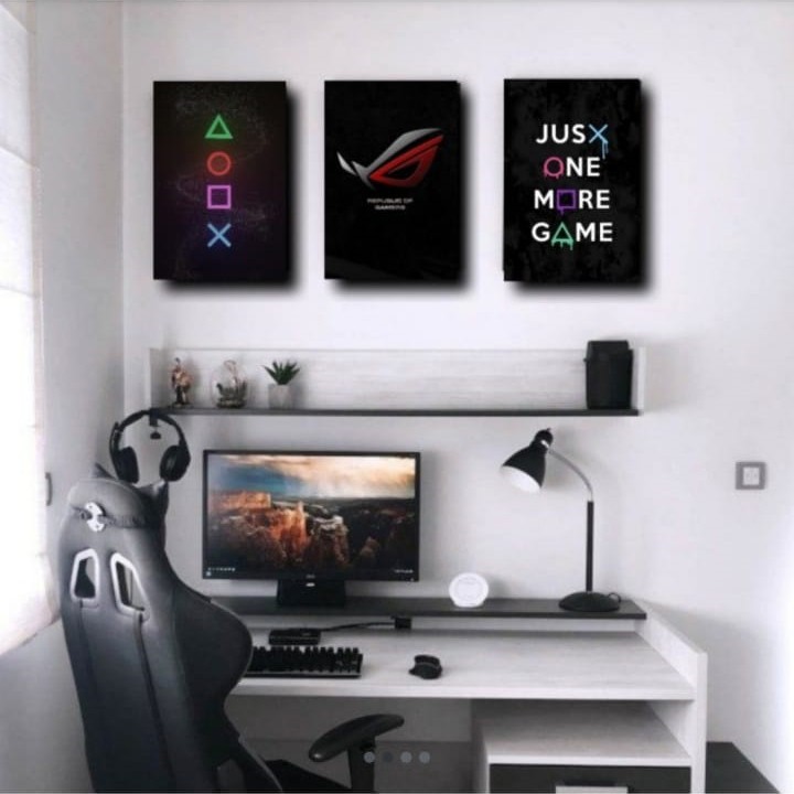 Hiasan wall decor Dekorasi Dinding Poster kayu Gaming 20x30cm