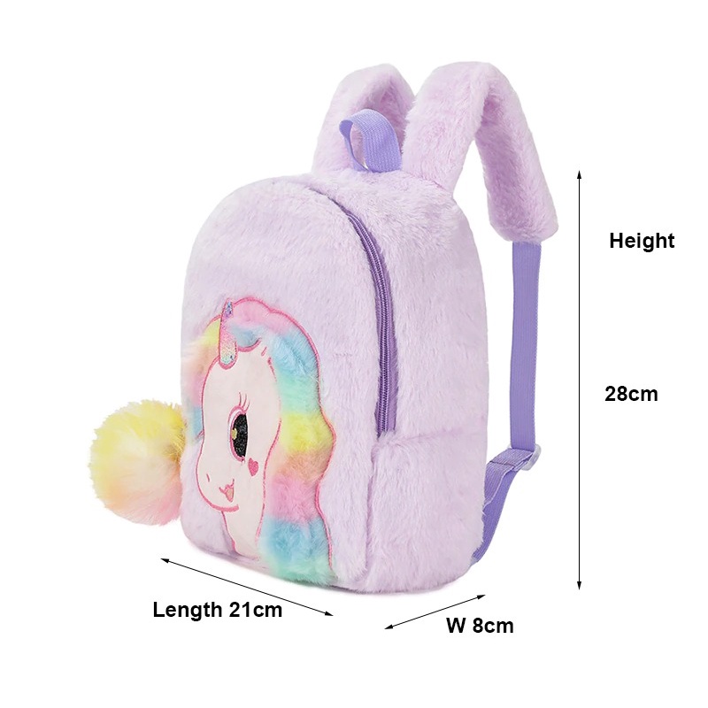 Tas Ransel Unicorn fluffy Backpack bulu unicorn Anak Paud Tk kekinian Tas sekolah anak Perempuan paud tk tas jalan anak perempuan import berkualitas Tas Blingberry import tas blingberry grosir