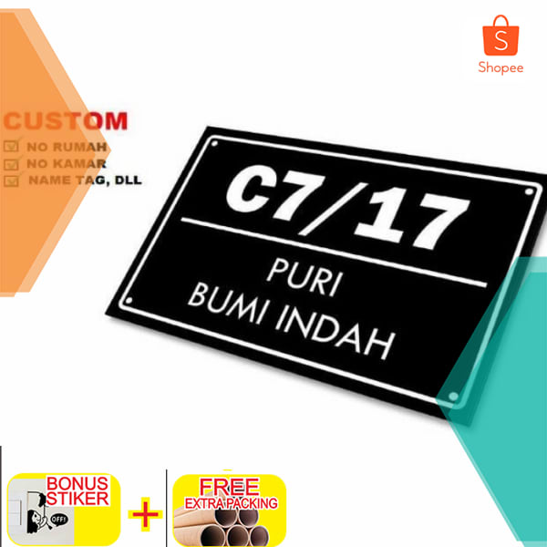 

Custom nomor rumah acrylik STIKER CUTING & TIMBUL 30X20 - dasar putih STIKER CUTING Keren