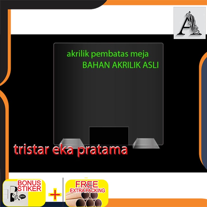 

Murah Akrilik penyekat meja kantor dan resto 60cmx50cm tebal 5mm ( TYPE J )