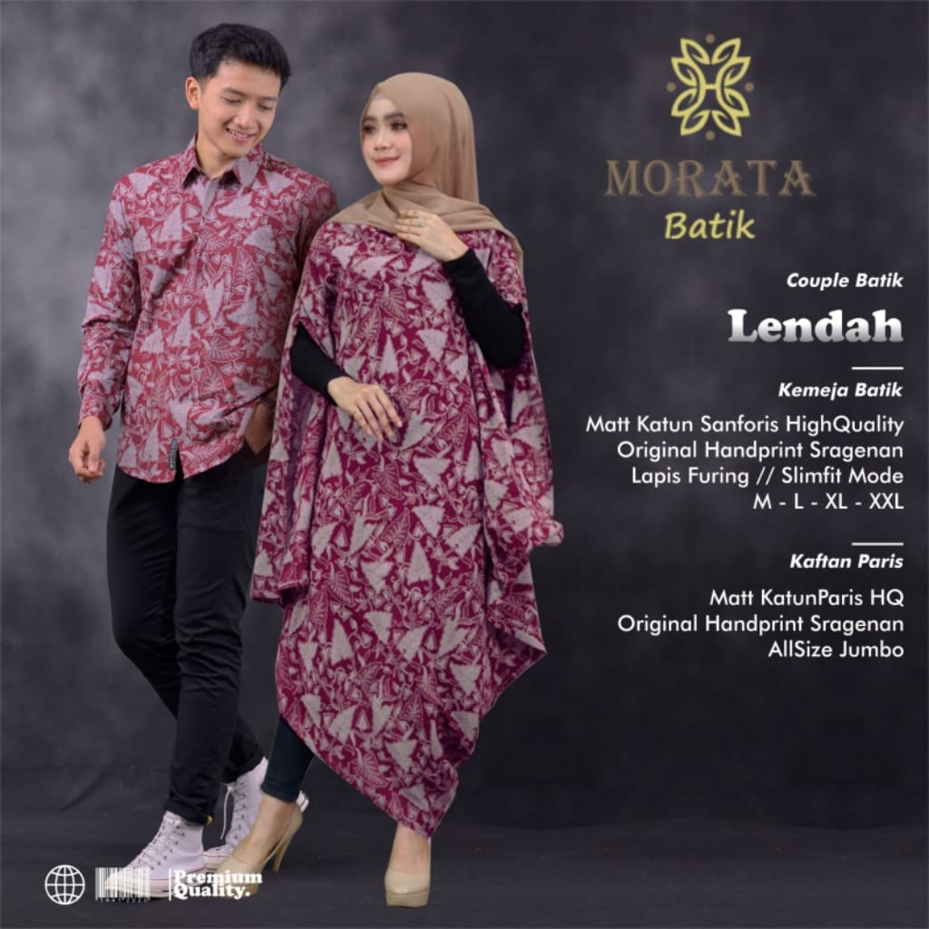 lendah kemeja baju pakaian atasan gamis kaftan dress batik solo couple set pasangan kombinasi tunang