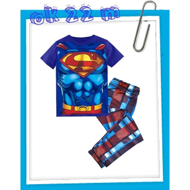 Setelan anak laki laki - baju anak superhero - baju anak superman