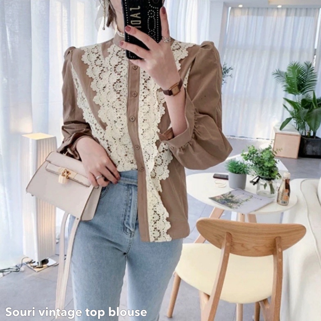 Souri vintage top blouse -Thejanclothes