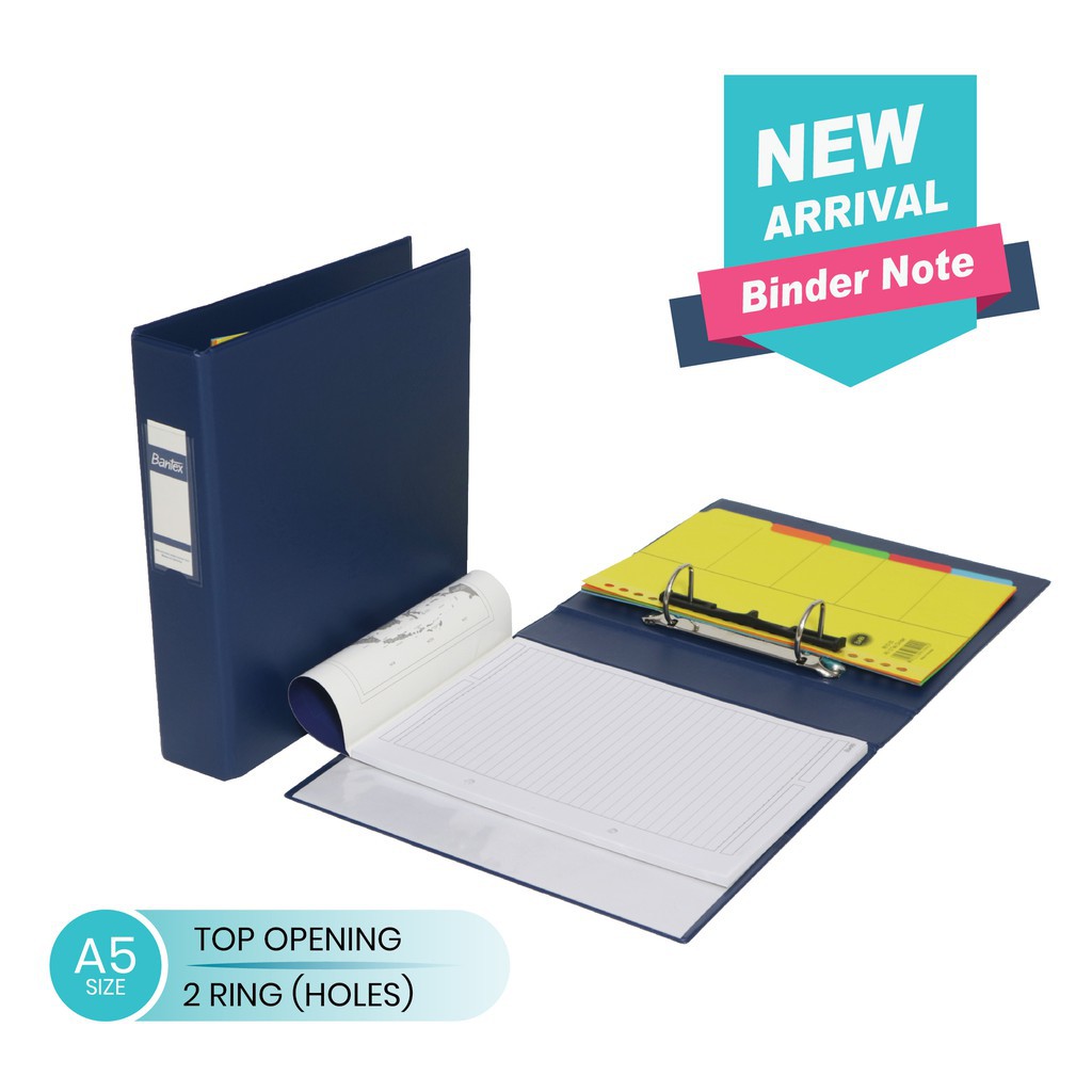 

[BMS Tangerang] Bantex Binder Noted A5 Top Opening 2 Ring #A128