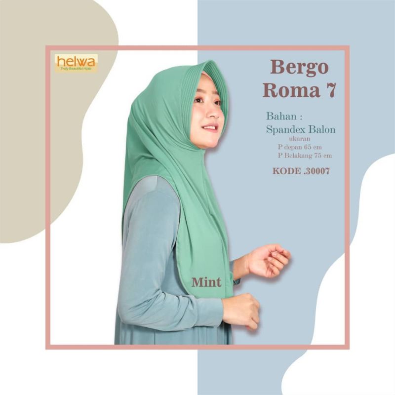 (Helwa Hijab) BERGO ROMA 7 •jilbab instan spandex balon premium•jilbab instan pet busa