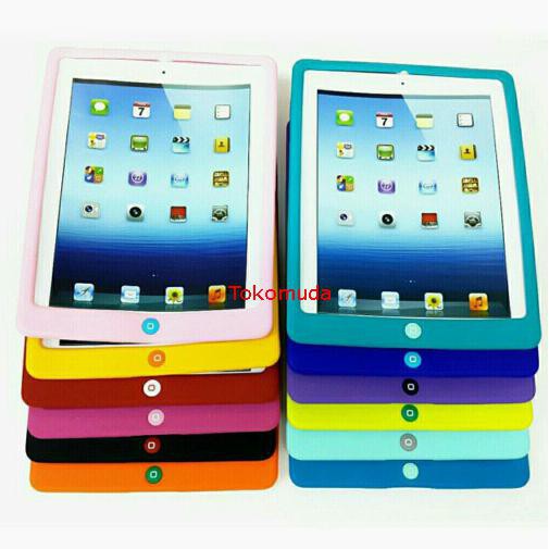 567G SILICON SOFT IPAD 2 IPAD 3 IPAD 4 SOFT SILICONE CASE BLACK FOR APPLE - MERAH G98H
