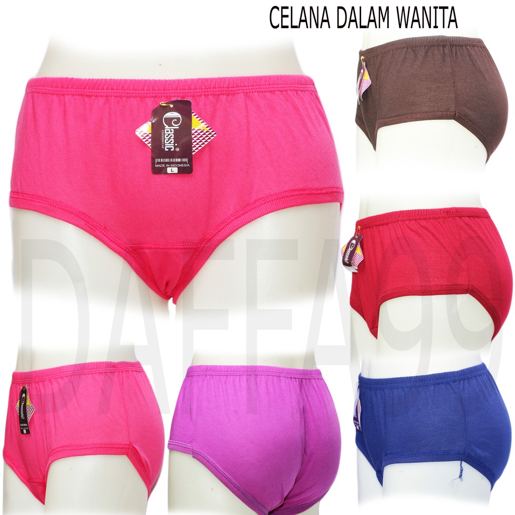 Celana dalam wanita Jumbo polos warna gelap bahan kaos