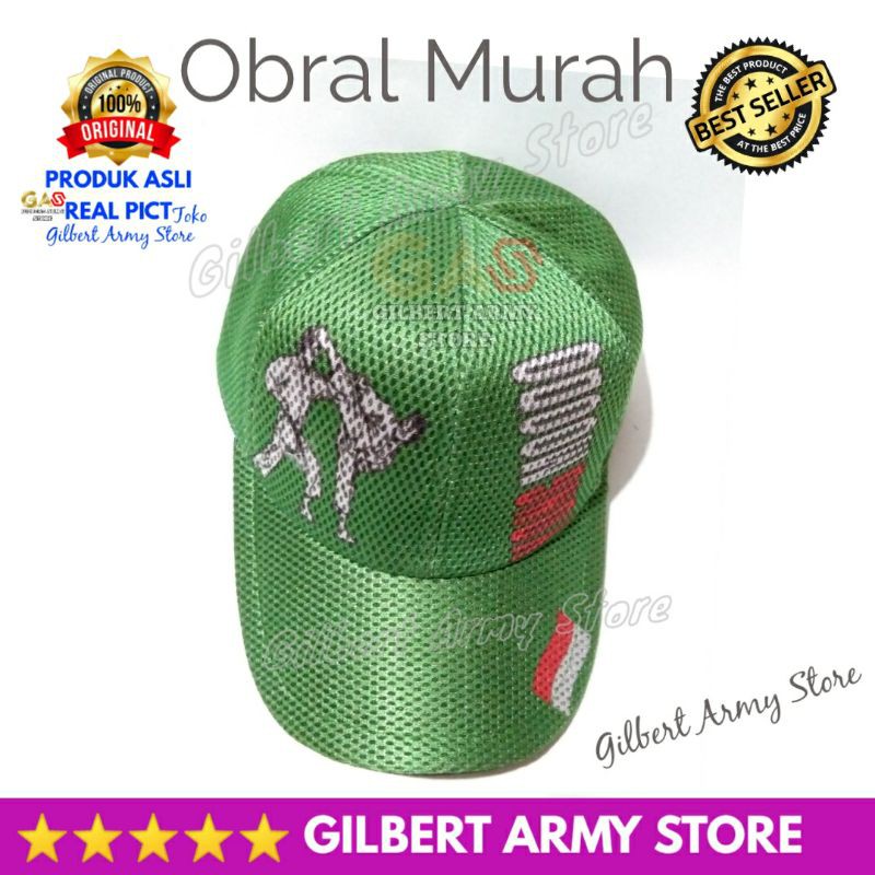 Obral Murah Topi Youngmodo Hijau Tni Polri Olahraga Grosir Gilbert Army Store Army Topi