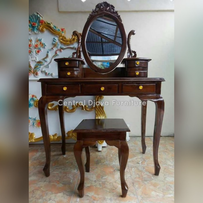 Meja & Kursi Rias Jati Kartini Furniture Asli Jepara Model Klasik