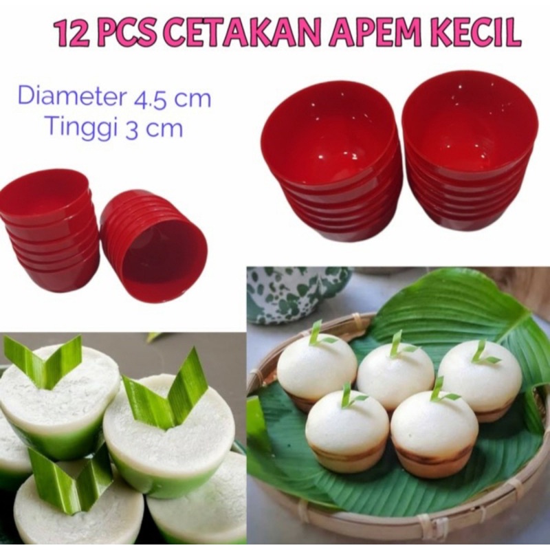 Cetakan Kue Talam | Kue Mangkok | Kue Apem Plastik 12 pcs | 1 Lusin