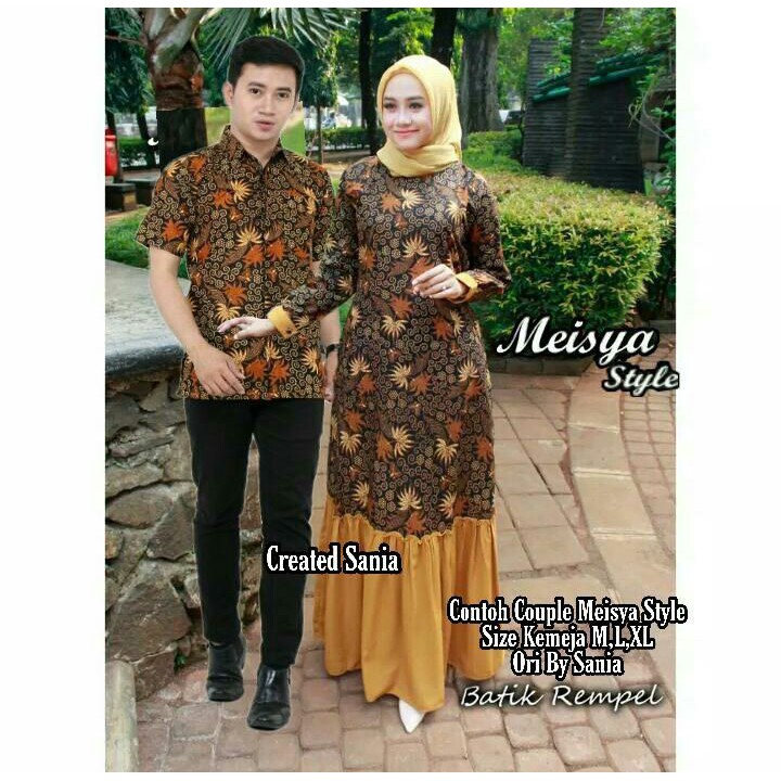 Maura Couple - Sania Ruffle Batik Couple Ori Ndoro Jowi Garansi Termurah Shopee - BATIK MODERN SOLO-Telo
