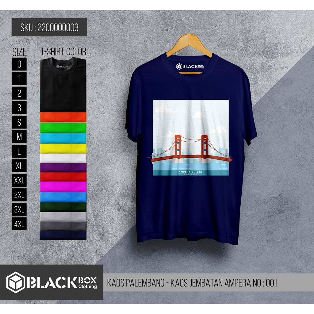Kaos Jembatan Ampera - Kaos Palembang - Kaos Baju Premium Quality