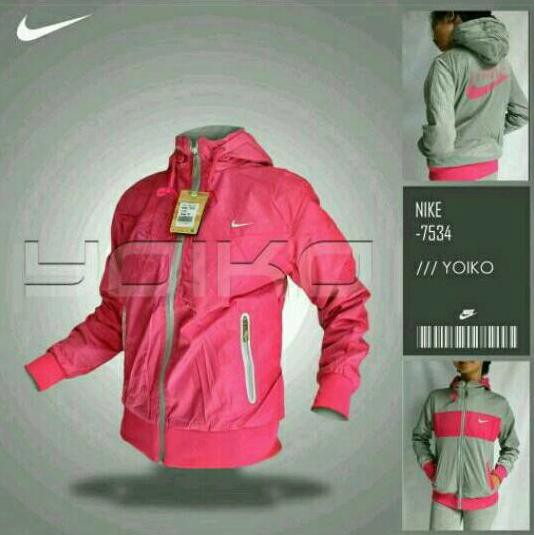 Jaket Nike Women 7534 Parasut Waterproof 2In1 Bolak Balik Import Best Quality