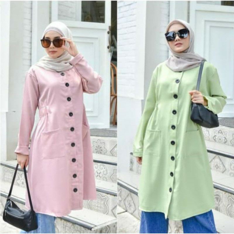 Tunik Import Terbaru 2021 Premium bangkok Jumbo Polos Hitam Putih Busui Katun Rayon Murah Murah