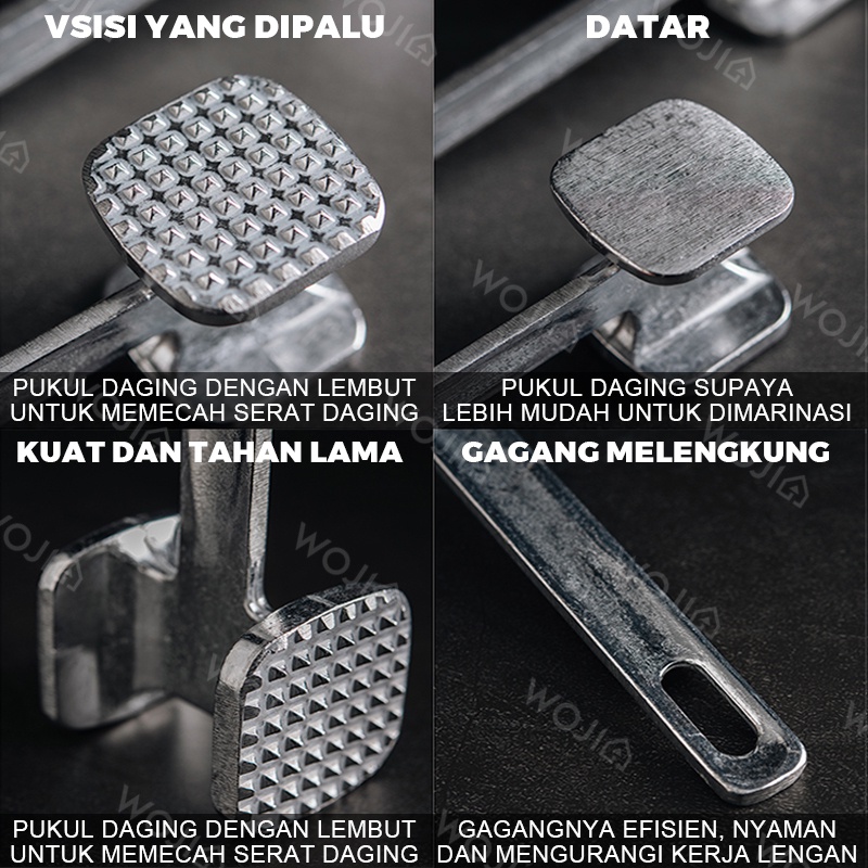 Pemukul Palu Gepukan Pengempuk Daging Meat Hammer Stainless Steel Tenderizer