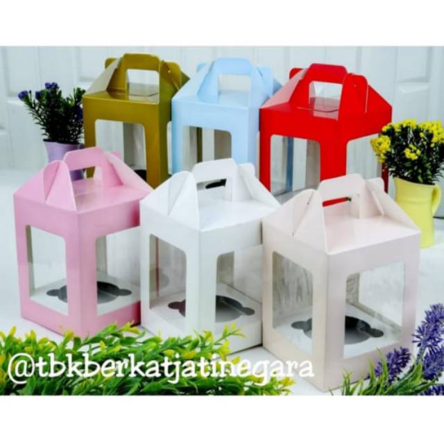 BOX CUPCAKE IVORY LUBANG 1 ISI 10 PCS / DUS CUPCAKE / BOX MUFFIN LUBANG 1