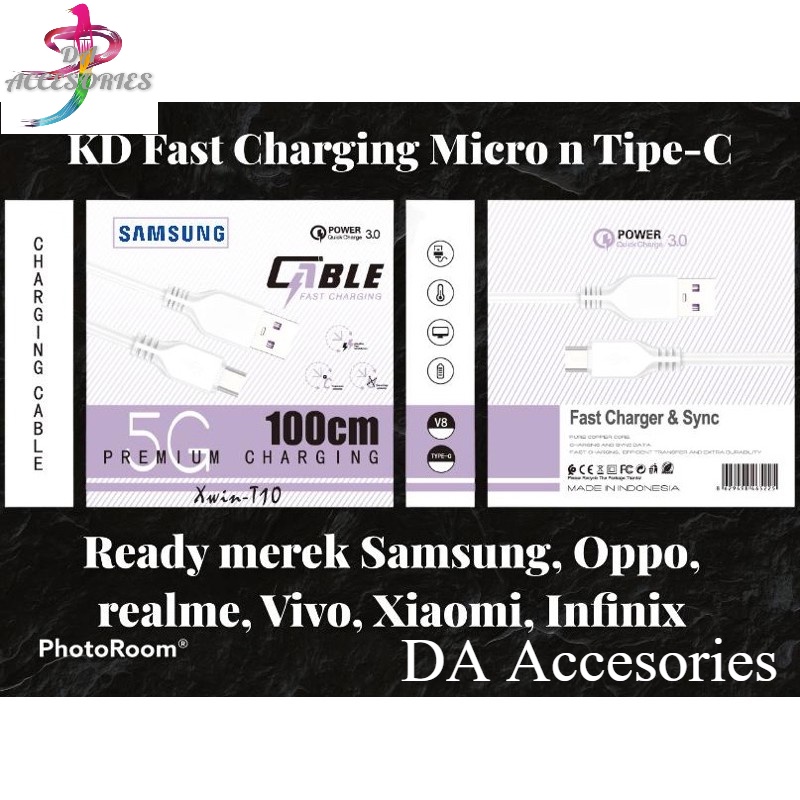 KABEL DATA ORIGINAL XWIN T-10 FAST CHARGING MICRO USB DAN TIPE C