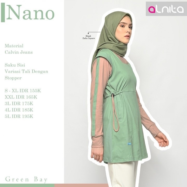 BISA COD - ATASAN KAOS ALNITA NANO FASHION MUSLIM TUNIK ALNITA