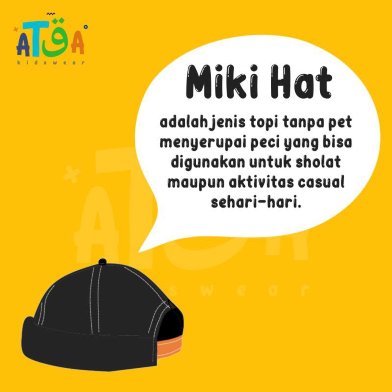 PECI ANAK KEKINIAN/PECI ANAK/MIKI HAT ANAK/TOPI ANAK KEKINIAN