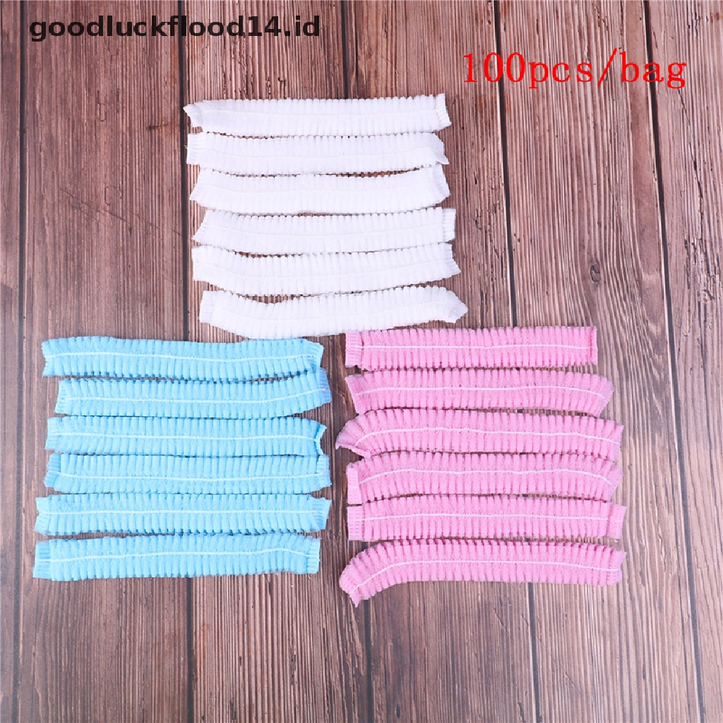 [OOID] 100pcs Microblading Permanent Makeup Disposable Cap Hairnet Catering Stretch Hat ID