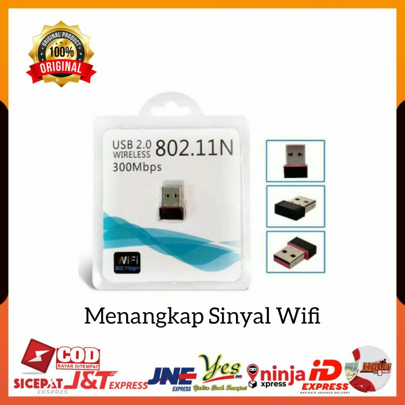 (COD) USB WIFI ADAPTER 300 MBPS / USB WIFI MINI DONGLE 300MBPS / KONEKTOR WIFI UNTUK KOMPUTER PC MENANGKAP SIGNAL WIFI