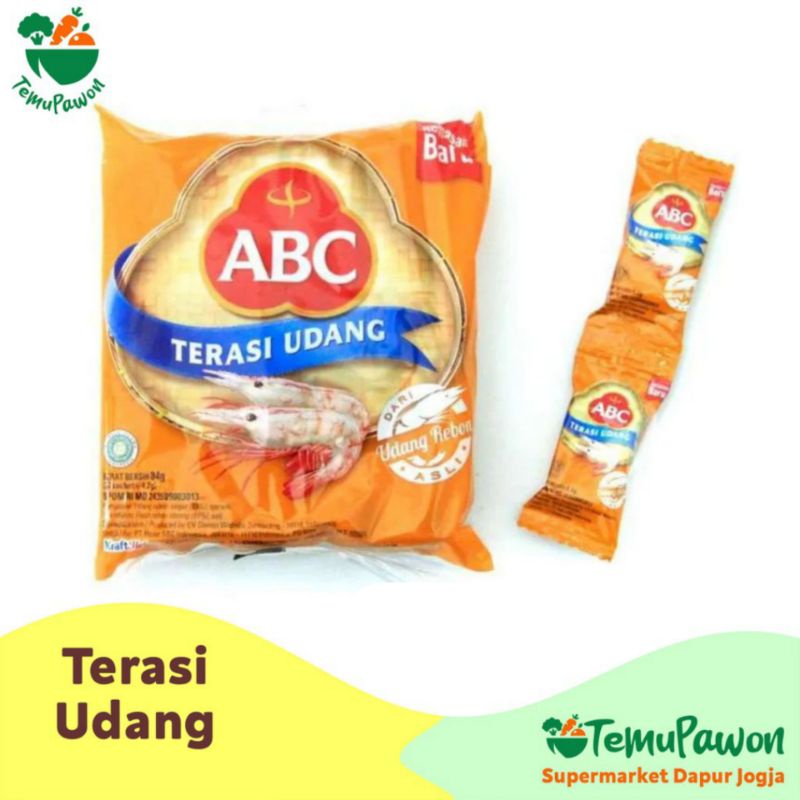 

TERASI UDANG ABC PER PACK - Bahan Sambel Sambal Terasi Sachet dari Udang Rebon - TemuPawon