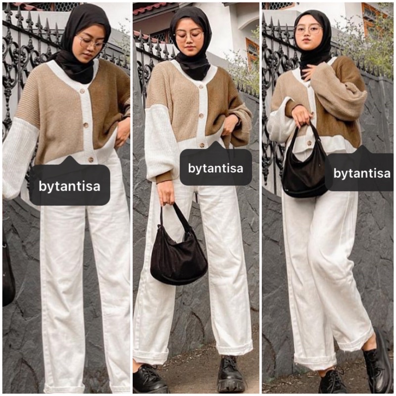 CARDIGAN RAJUT TWIST | OUTER OUTWEAR KNIT MIX WARNA KOMBINASI | CARDYGAN TEBAL PREMIUM HIGH QUALITY-4