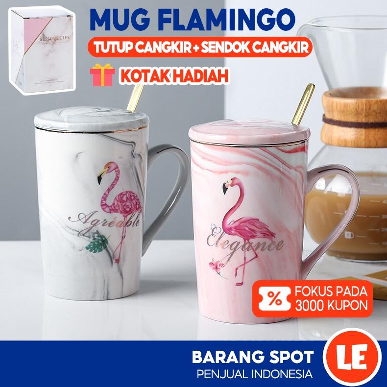 PENGIRIMAN GRATIS MUG SET FLAMINGO CERAMIC MUG SET KOTAK HADIAH MUG KERAMIK COFFEE MUG CANGKIR KOP T