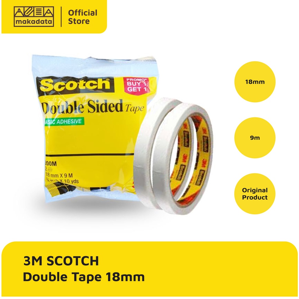 

SCOTCH 3M DOUBLE TAPE 18 MM X 10 YARD SCOTCH 200M MURAH