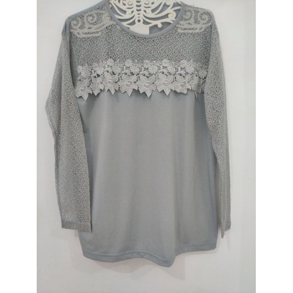 Atasan Klasik Baju Rajut Pastel Hijau Tosca Transparan Vintage Cewek Wanita