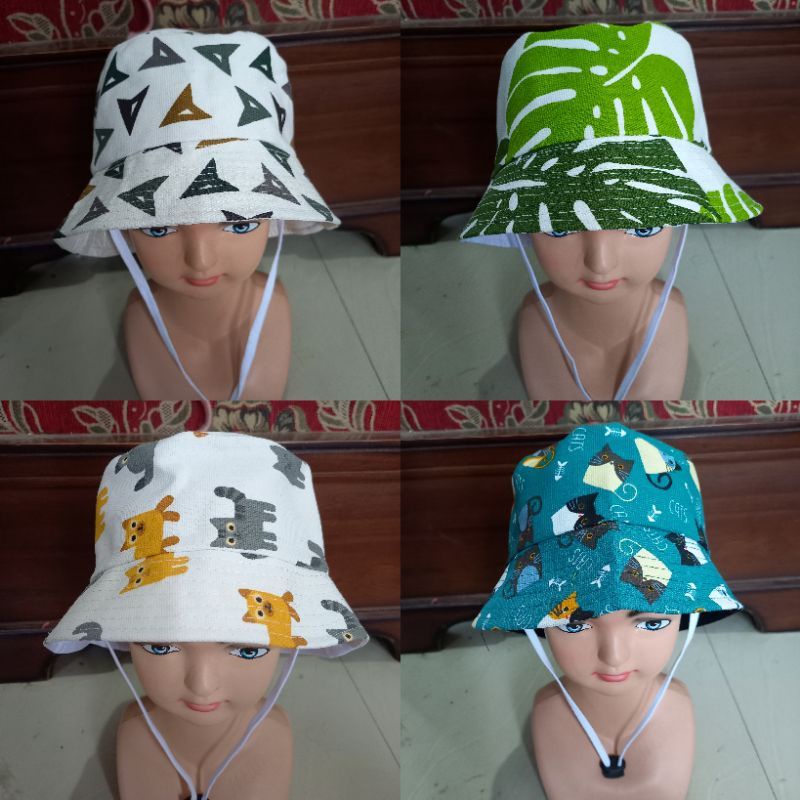 Topi Bucket Anak /Topi Anak Motif sablon usia 3 sampai 8 tahun