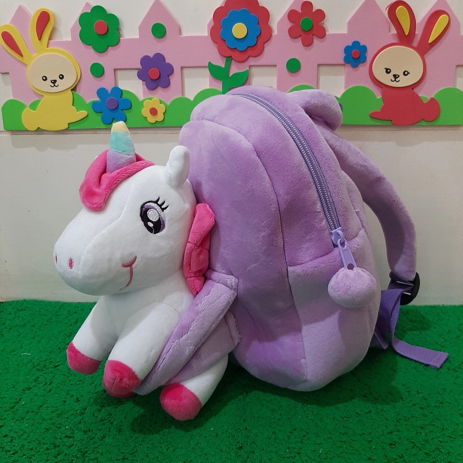 Tas Unicorn white boneka