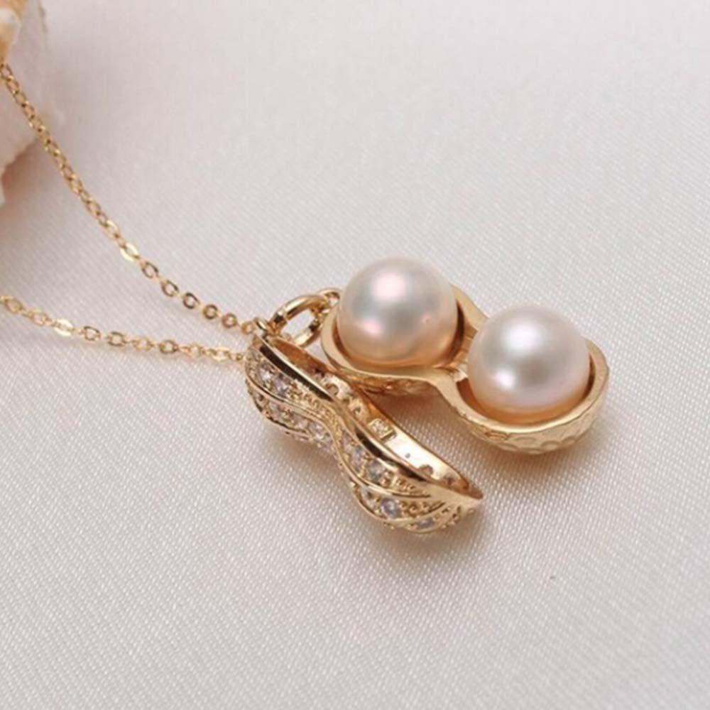 Needway Peanut Pearls Lady Girl Pearl Women Gift Necklaces Kalung Mengkilap Wanita Lucu