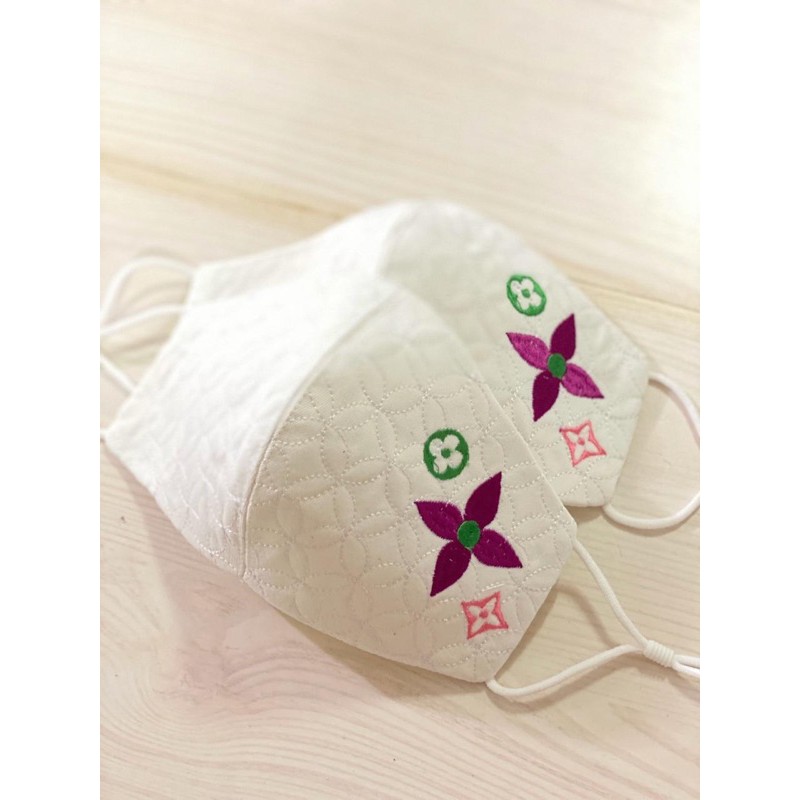 Masker LV bordir | masker kain LV | masker kain bordir | masker kain brukat | masker branded premium