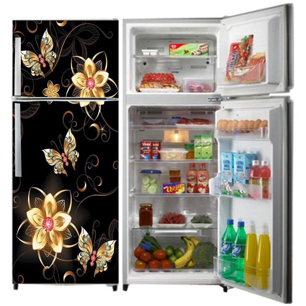 TAQQY_Wall Stiker Kulkas 2 Pintu Wallpaper Kulkas 2 Pintu Bunga