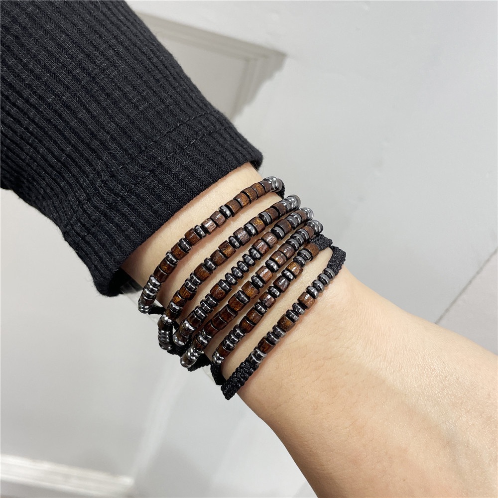 Gelang Manik-Manik Morse Code Warna Silver Gaya Hip Hop Untuk Pria Dan Wanita