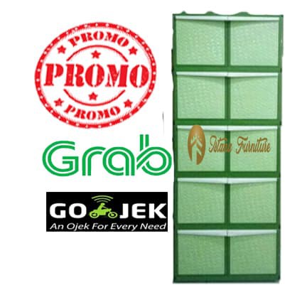 MURAH LEMARI PLASTIK / LEMARI PAKAIAN / RAK PLASTIK 5 SUSUN 10 PINTU