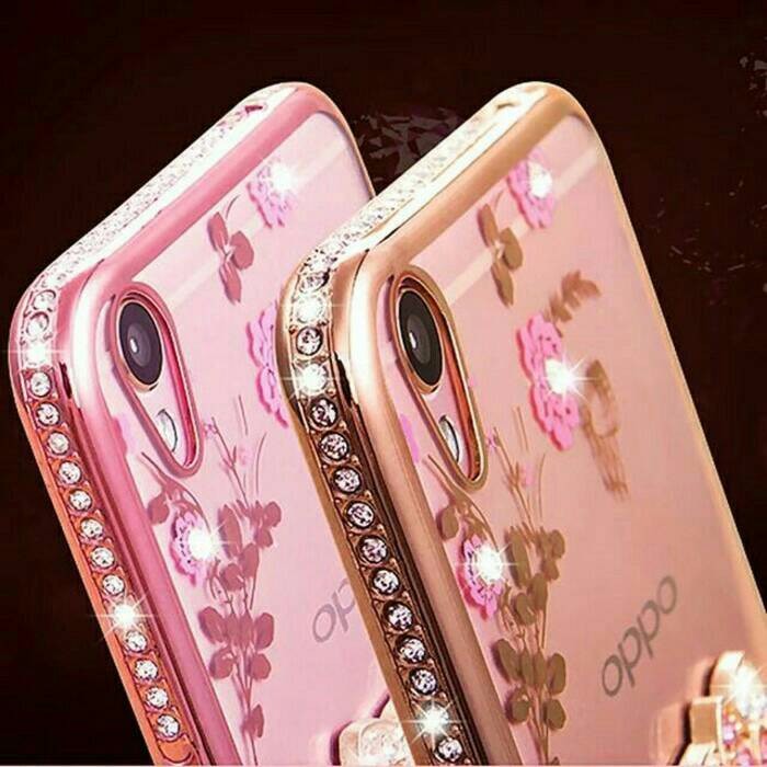 CASING HP - Softcase Flower List Diamond Chrome Oppo R7S | Terlaris