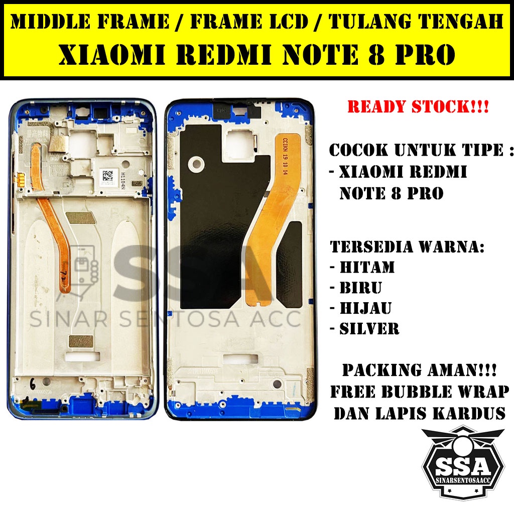 Tulang Tengah Middle Frame LCD Xiaomi Redmi Note 8 Pro Original 100% Tulang Casing Bezel Bezzel Bazel Handphone HP Ori Original Awet Murah Note8pro 8pro note8