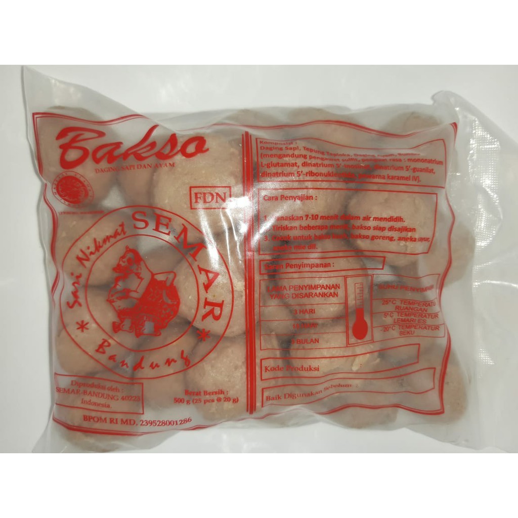 

Bakso Urat Halus kode FDN isi 25 bakso
