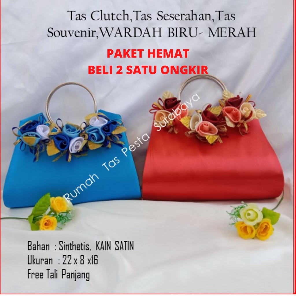 PAKET TAS PESTA WARDAH MODEL CLUTH DANSELEMPANG , 2 TAS ONGKIR TAS DERA SHOP99