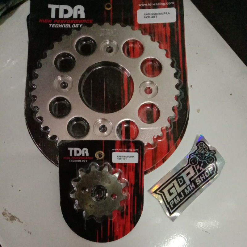 Gear Set depan+belakang TDR karisma Blade Revo Supra x 125dd helm in Gir 420