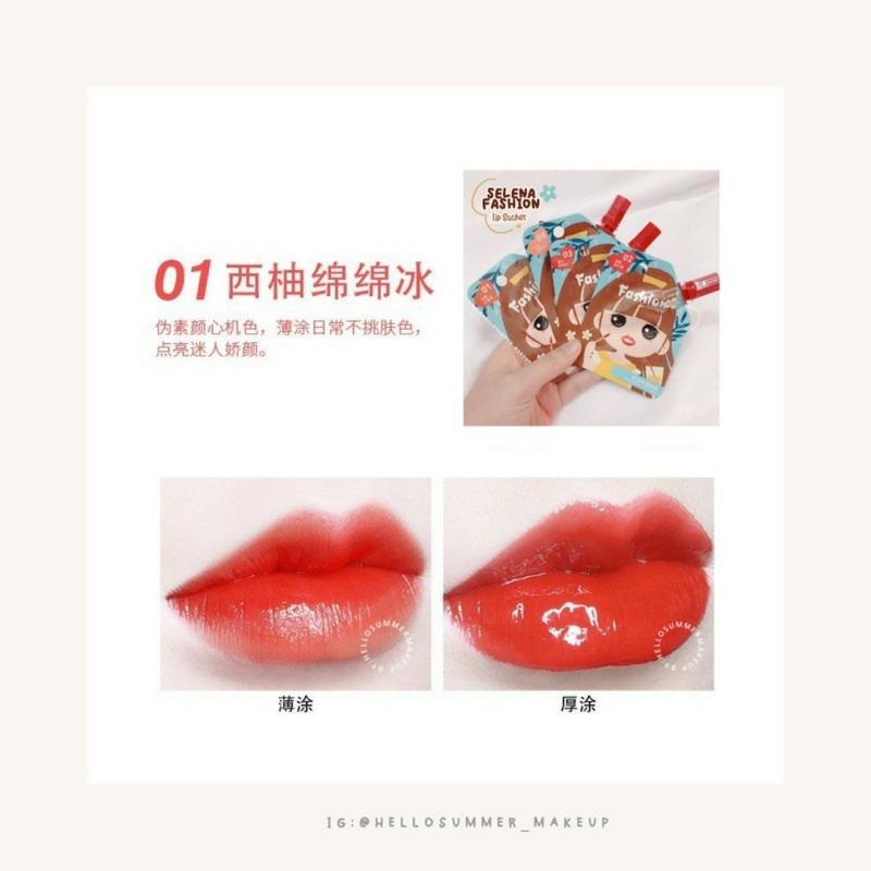 [ORI THAILAND] Hengfang Selena Fashion Lip Glaze Color sachet