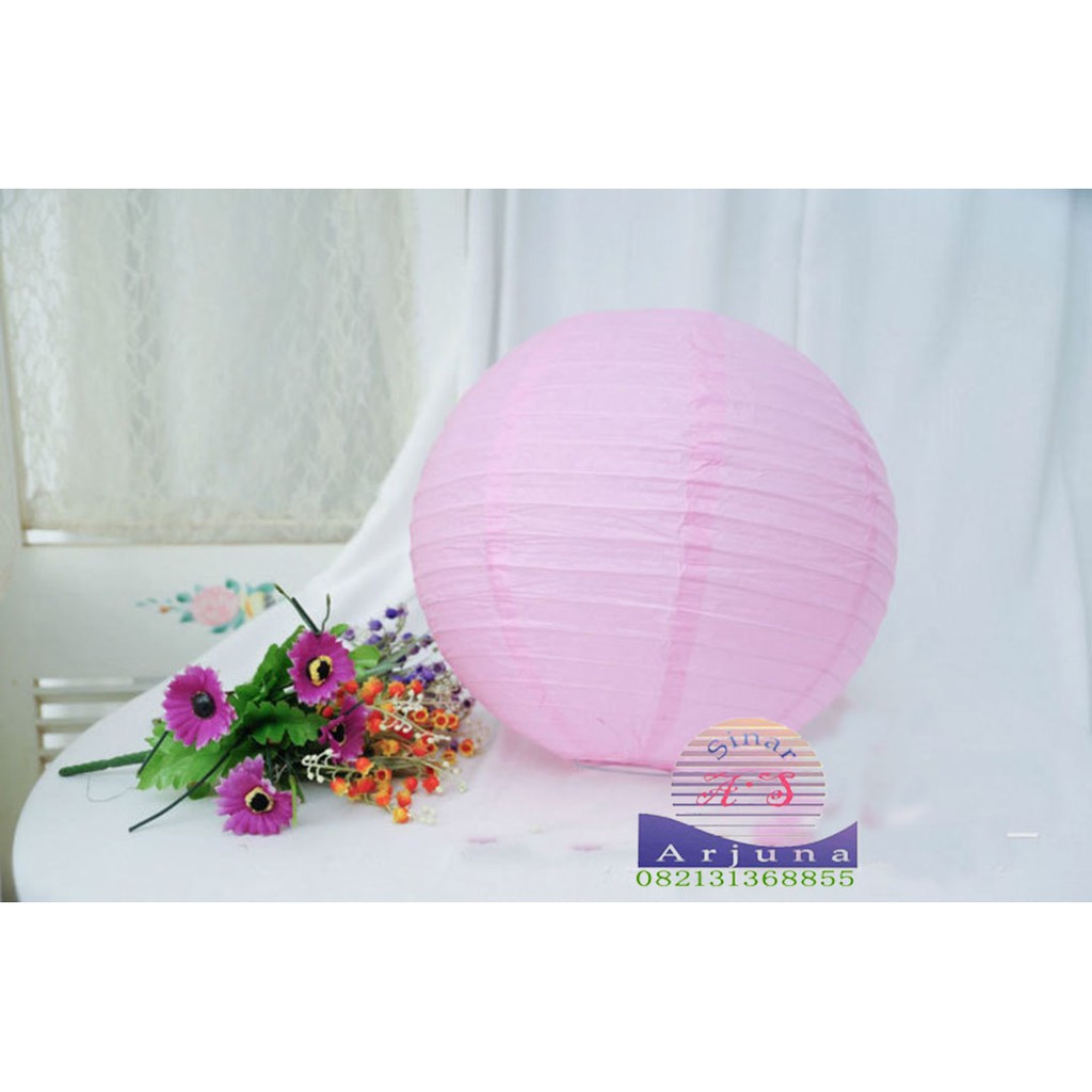 lampion kain polos warna warni 20cm 8inch