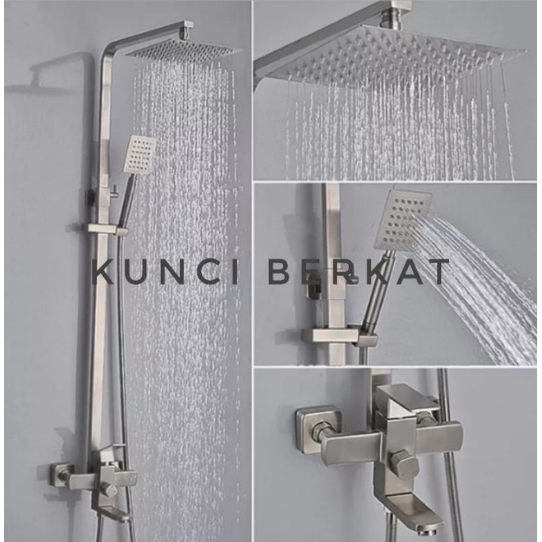 Shower coloum minimalis stainless doff/Shower set kotak sus doff/Shower tiang 3 in 1