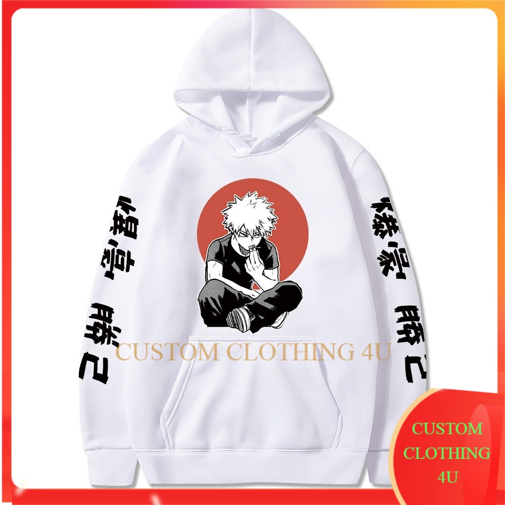 Jaket Hoodie Akatsuki bakugou katsuki Jacket No zipper