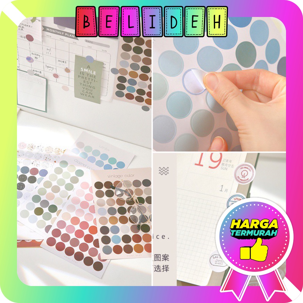 

☛BELIDEH☚ Multifunctional basic mark material sticker decoration DIY Morandi scrapbooking bullet journal postmark dot sticker R438